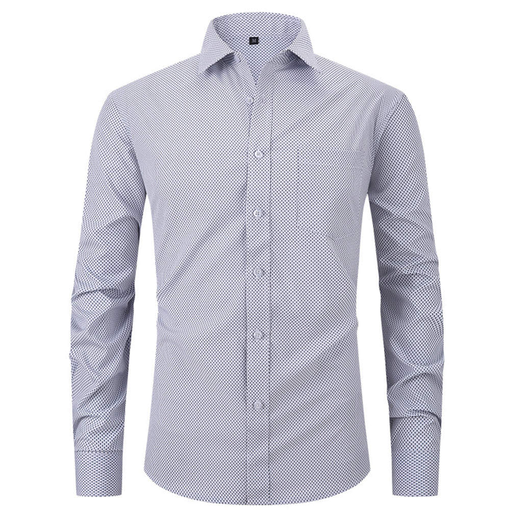 Check Print Business Casual Stretch Long Sleeve Shirt