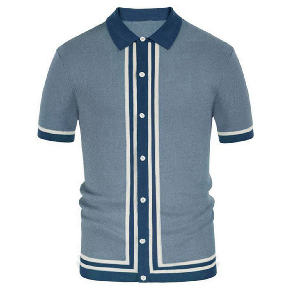 Button-down knitted polo shirt