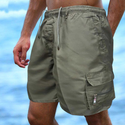 Men Cargo Shorts Casual Summer Drawstring Classic Stretch Short Pants with Pockets