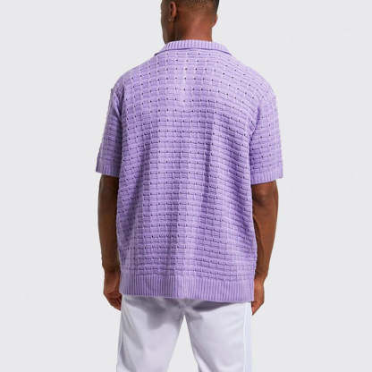 Men's knitted short-sleeve polo shirt