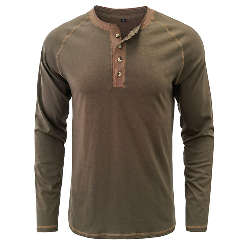 Men's Autumn and Winter Fashion Solid Color Raglan Long Sleeves