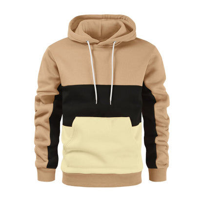 Diggetty Men's spring autumn winter fashion color block hoodie