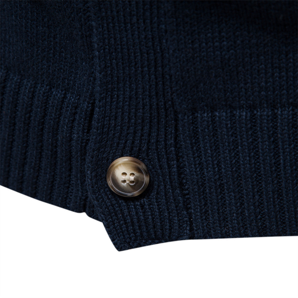 Men's Colorblock Cotton Long Sleeve Cardigan