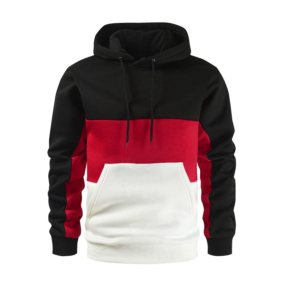 Men's spring autumn winter fashion color block hoodie