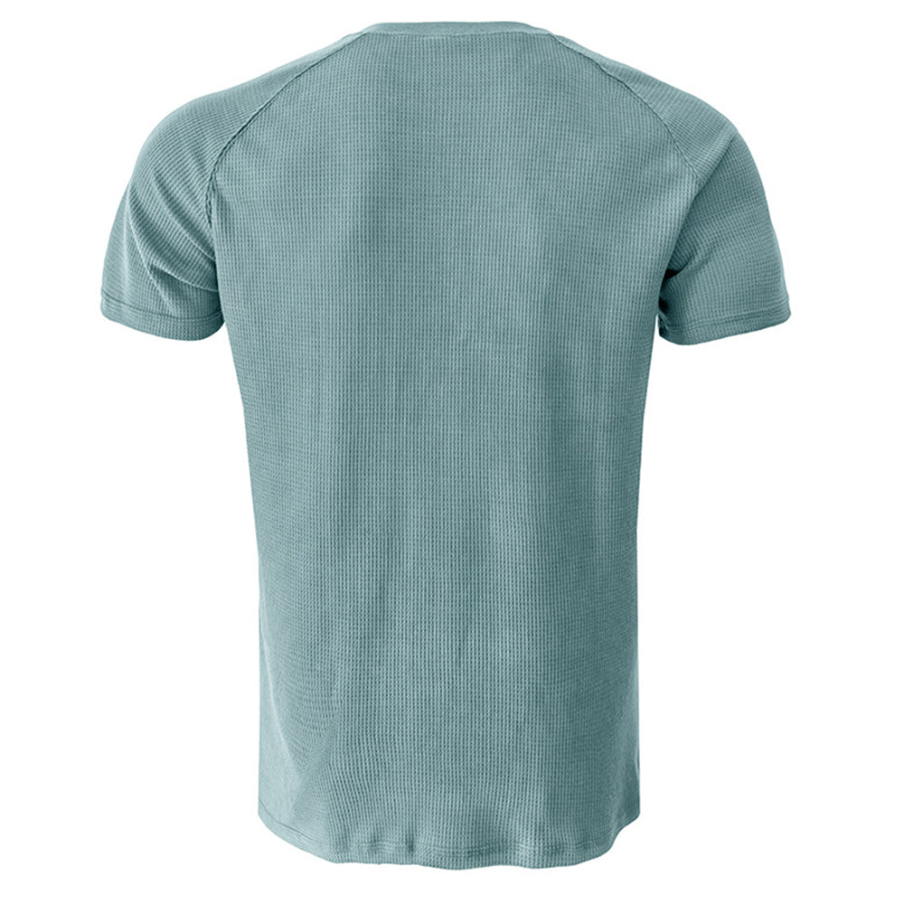 Waffle Button Raglan Men's Short Sleeve