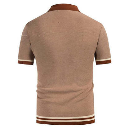 Button-down knitted polo shirt