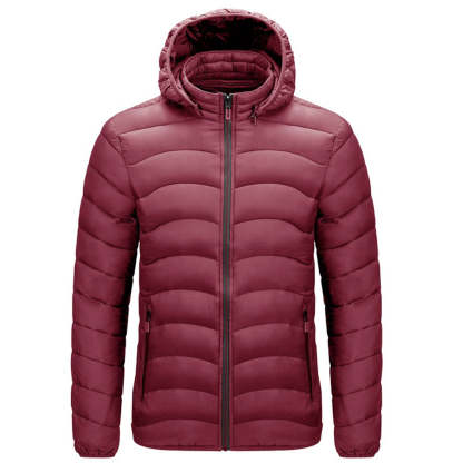 Men's winter simple casual hooded cotton coat