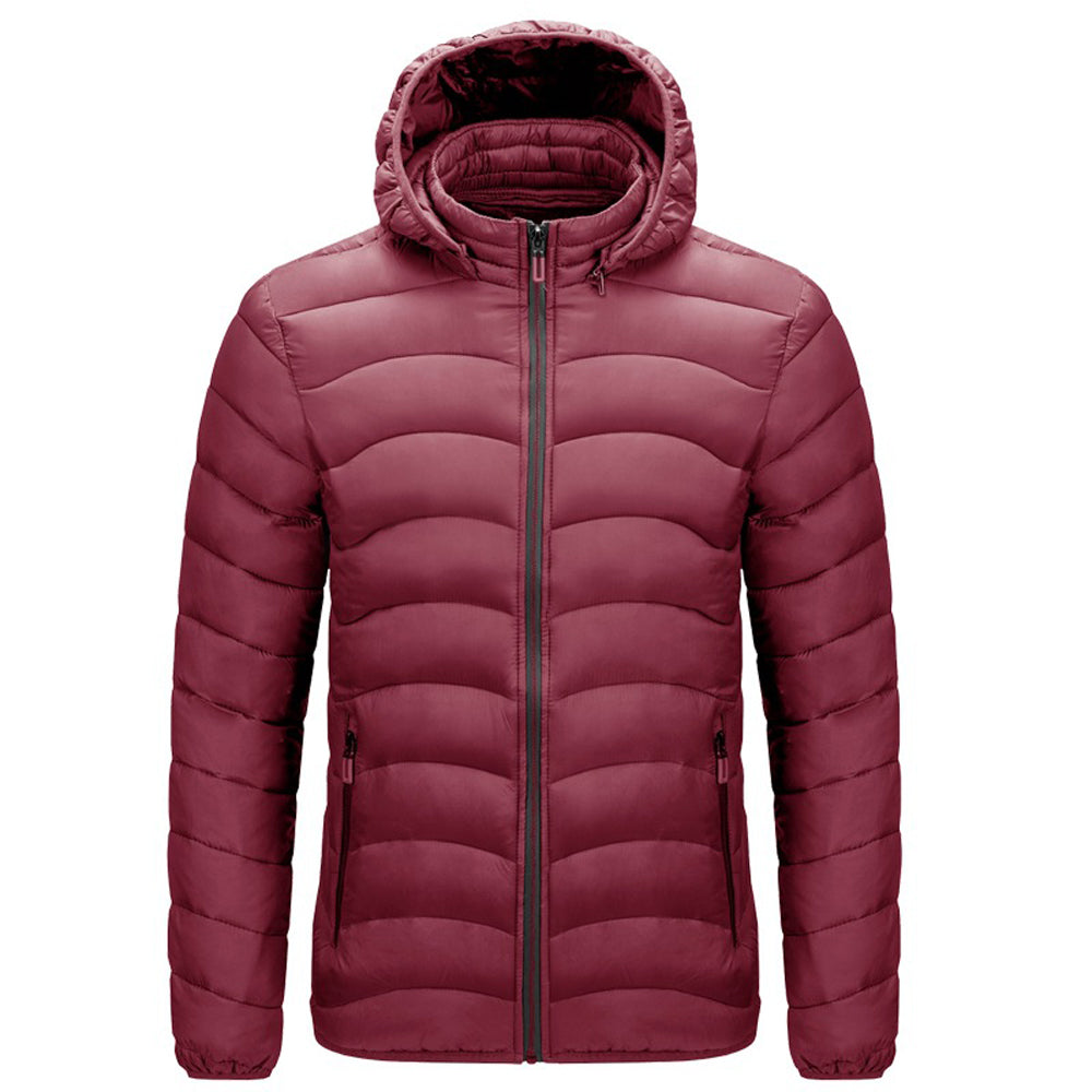 Men's winter simple casual hooded cotton coat