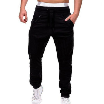 Pleated lounge trousers with lace-up stripes