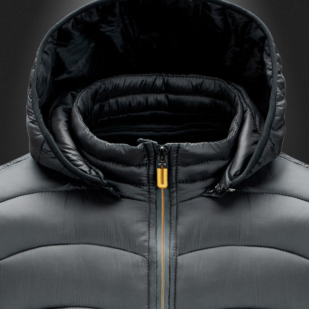 Men's winter simple casual hooded cotton coat