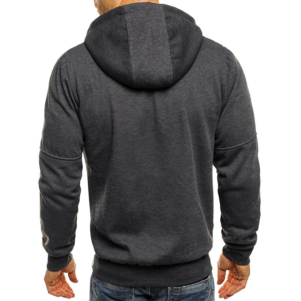 Men's Contrast Zip Slim Fit Hooded Jacket