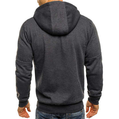 Men's Contrast Zip Slim Fit Hooded Jacket
