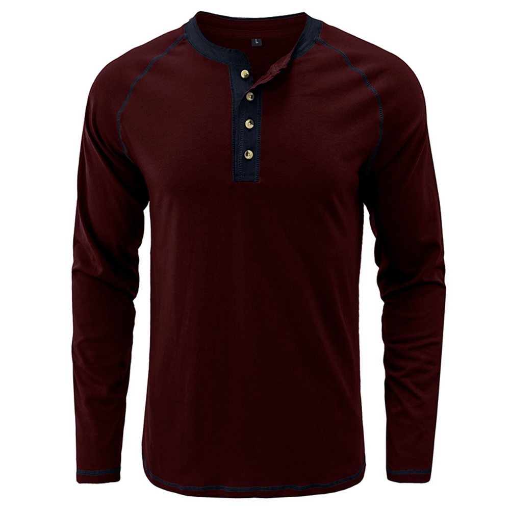 Men's Autumn and Winter Fashion Solid Color Raglan Long Sleeves