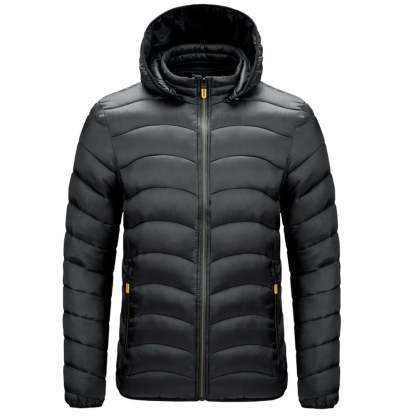 Men's winter simple casual hooded cotton coat