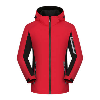 Couples style reflective warm outdoor hooded jacket