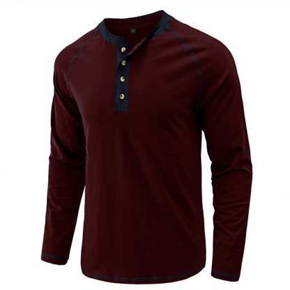 Men's Autumn and Winter Fashion Solid Color Raglan Long Sleeves