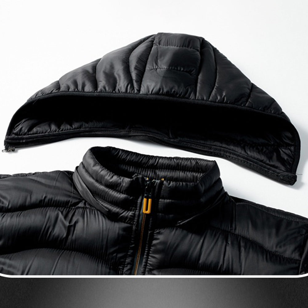 Men's winter simple casual hooded cotton coat