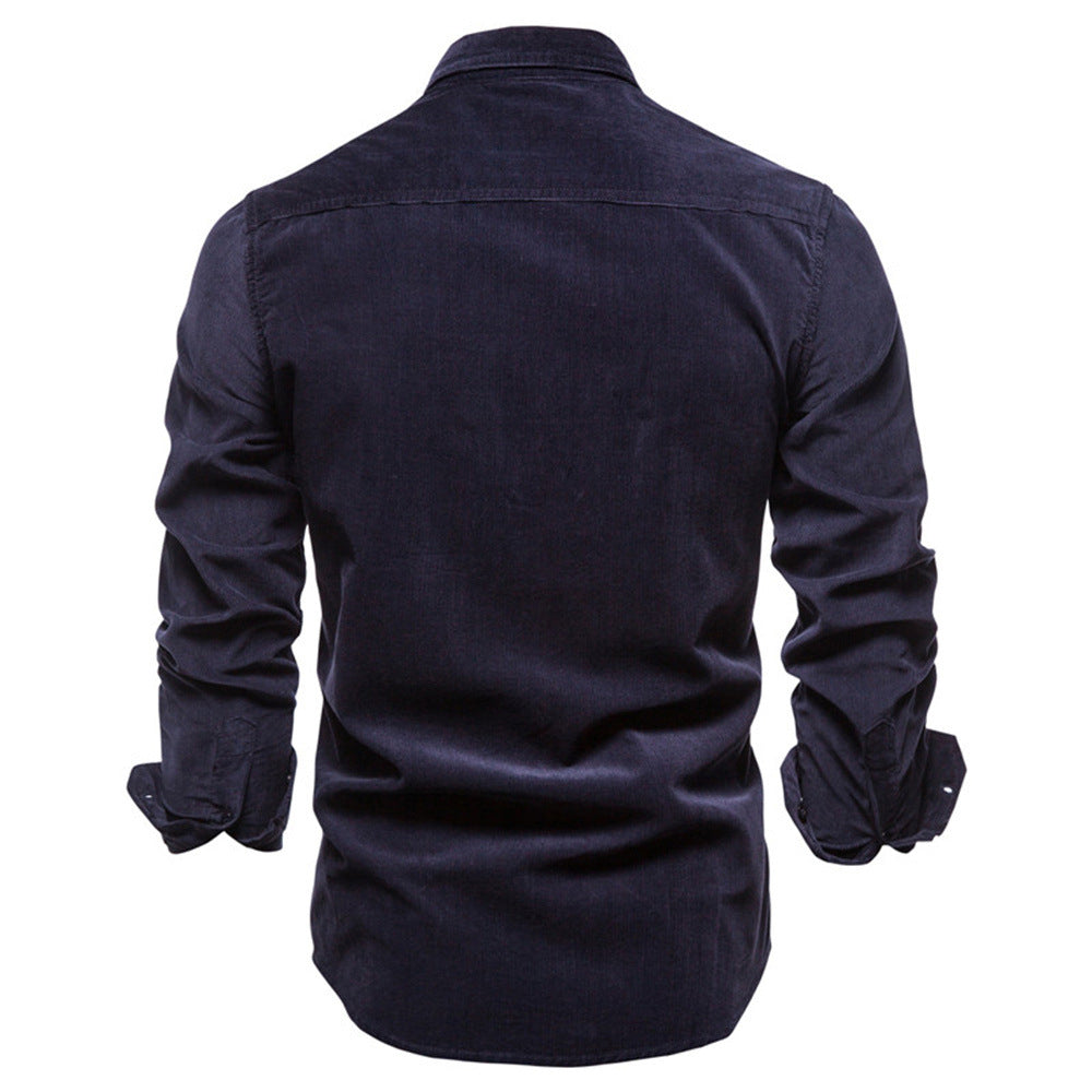 Diggetty Corduroy Men's Business Shirt Slim Fit Casual Shirt