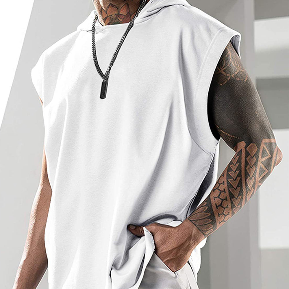2022 Summer Men's Solid Color Hoodie Sports Top