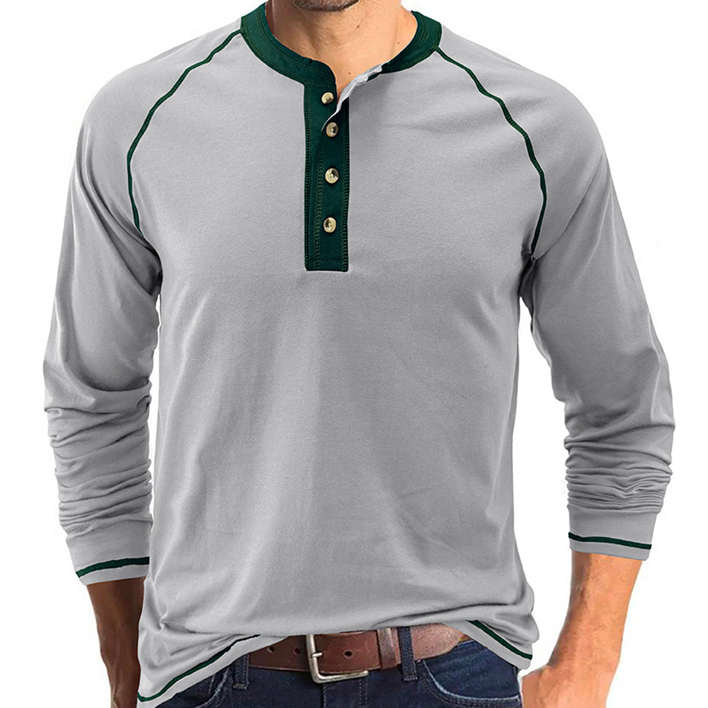 Men's Autumn and Winter Fashion Solid Color Raglan Long Sleeves