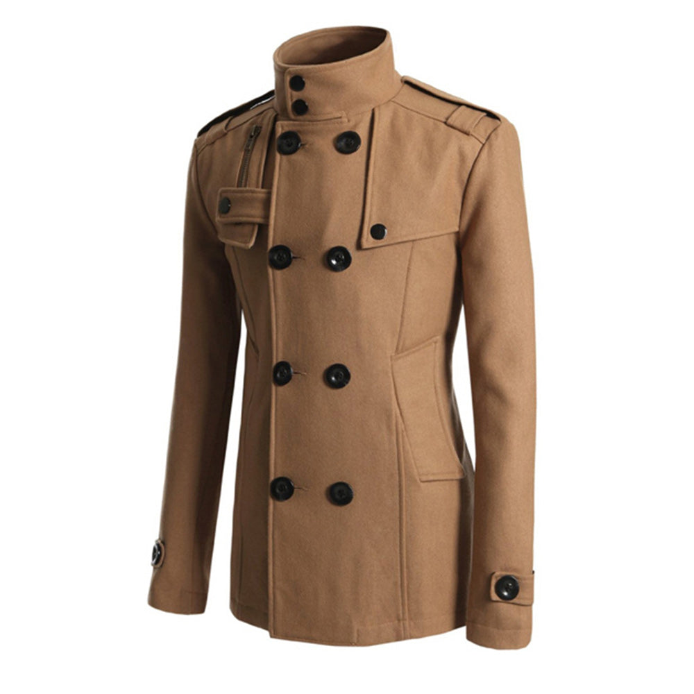 New Men's Fashion Lapel Business Button Casual Windbreaker