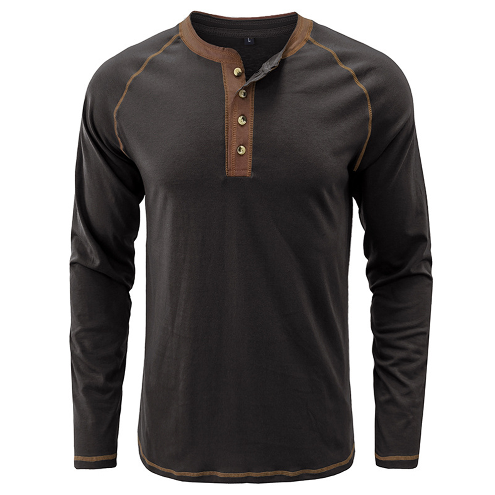 Men's Autumn and Winter Fashion Solid Color Raglan Long Sleeves
