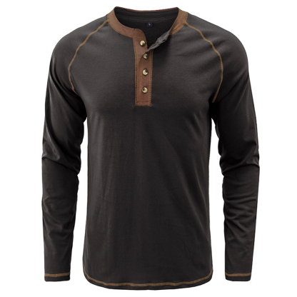 Men's Autumn and Winter Fashion Solid Color Raglan Long Sleeves