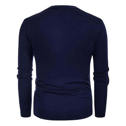 Men's Long Sleeve V-Neck Striped Cardigan