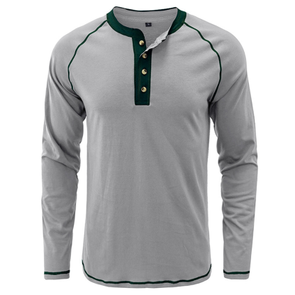 Men's Autumn and Winter Fashion Solid Color Raglan Long Sleeves