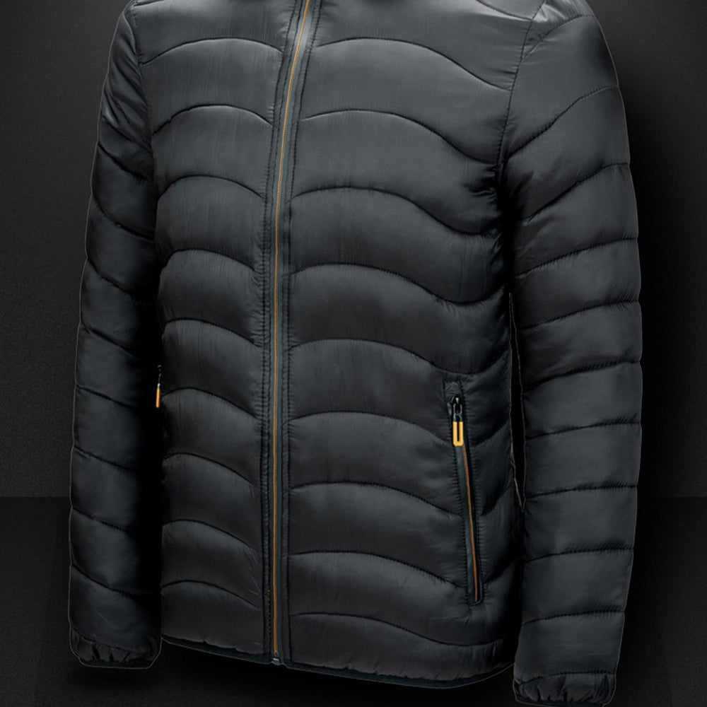 Men's winter simple casual hooded cotton coat