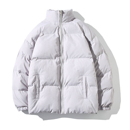 Men's Stand Collar Solid Color Fashion Padded Jacket
