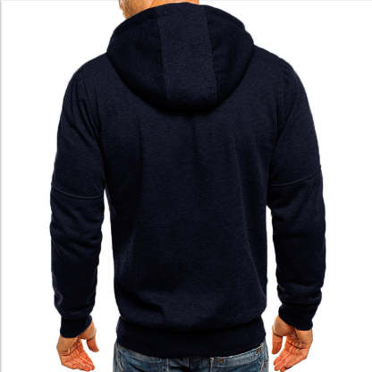Men's Contrast Zip Slim Fit Hooded Jacket