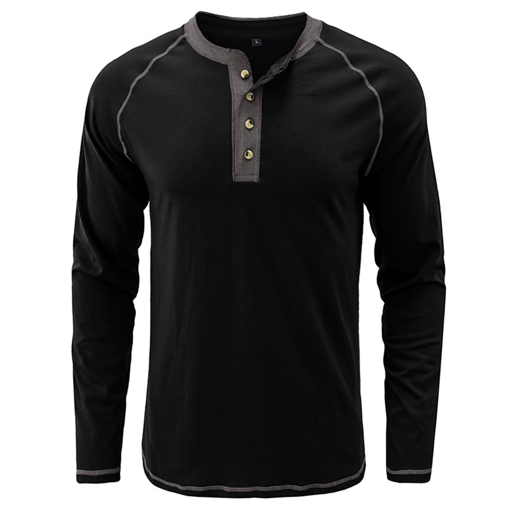 Men's Autumn and Winter Fashion Solid Color Raglan Long Sleeves