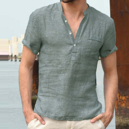 Men's Solid Color Short Sleeve Shirt