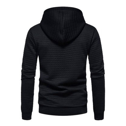 New Men's Fashion Check Casual Pocket Pullover Hoodie