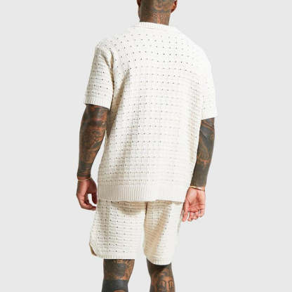 Men's knitted short-sleeve polo shirt