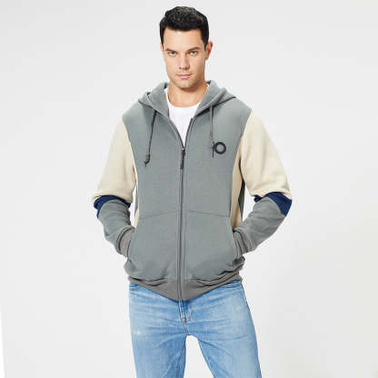 New Men's Fashion Colorblock Contrast Cardigan