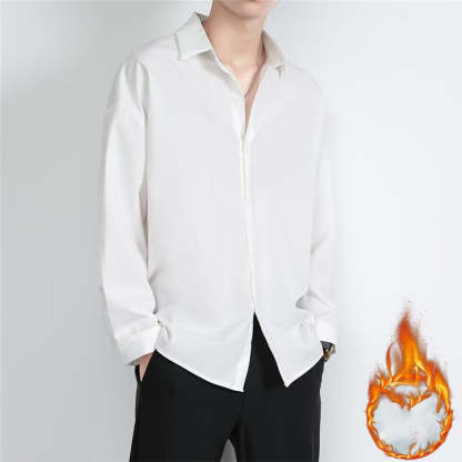 Loose Men's Comfortable Casual Solid Color Long Sleeve Shirt