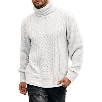 Men's Solid Color Long Sleeve Knit Turtleneck Sweater