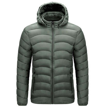 Men's winter simple casual hooded cotton coat