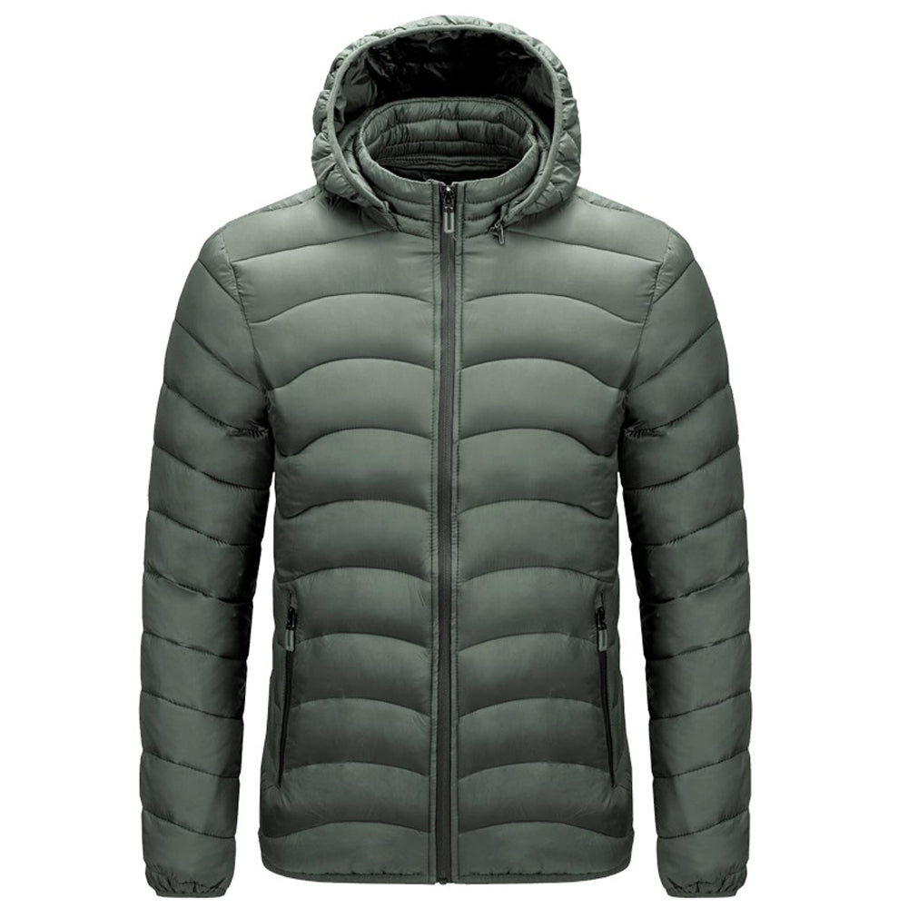 Men's winter simple casual hooded cotton coat