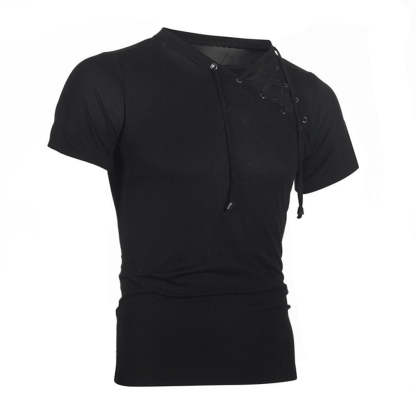 Men's Slanted Lace-Up T-Shirt