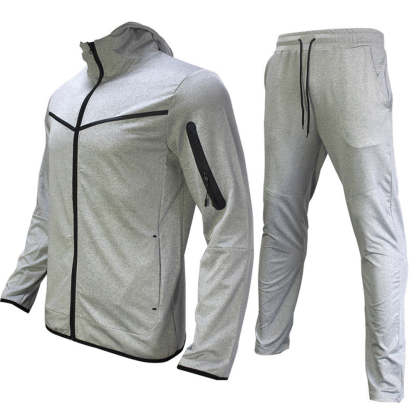 Men's Fashion Zipper Long Sleeve Trousers Set