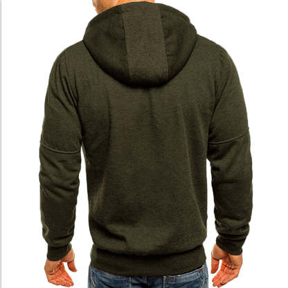 Men's Contrast Zip Slim Fit Hooded Jacket