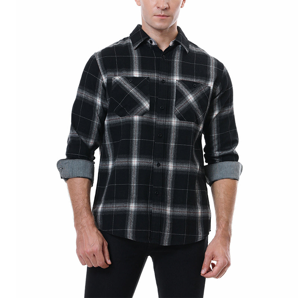Men's Casual Plaid Long Sleeve Shirt