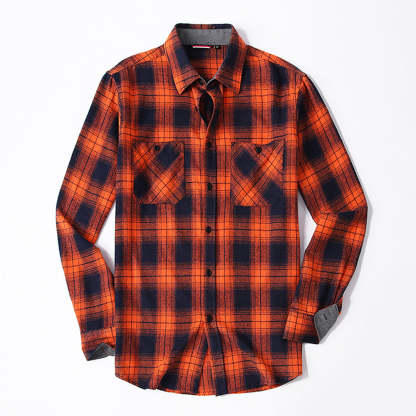 Men's Casual Plaid Long Sleeve Shirt