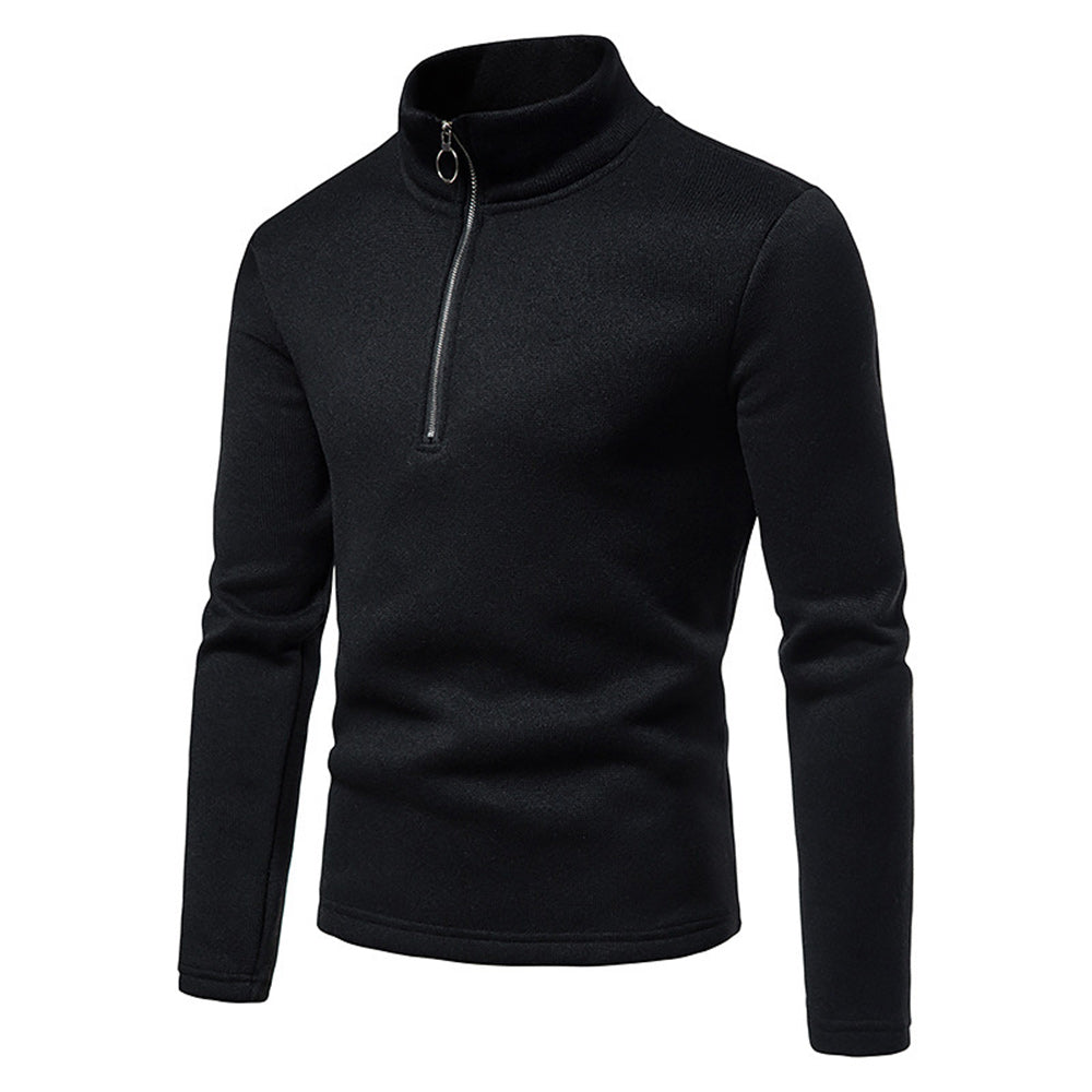 New Warm and Comfortable Half-Zip Turtleneck Men's Sweatshirt