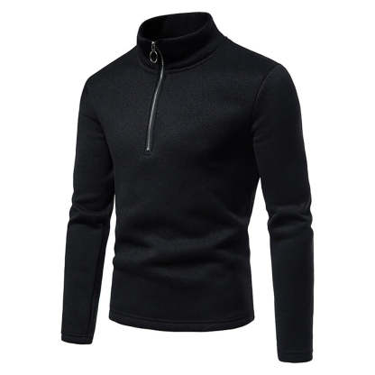 New Warm and Comfortable Half-Zip Turtleneck Men's Sweatshirt