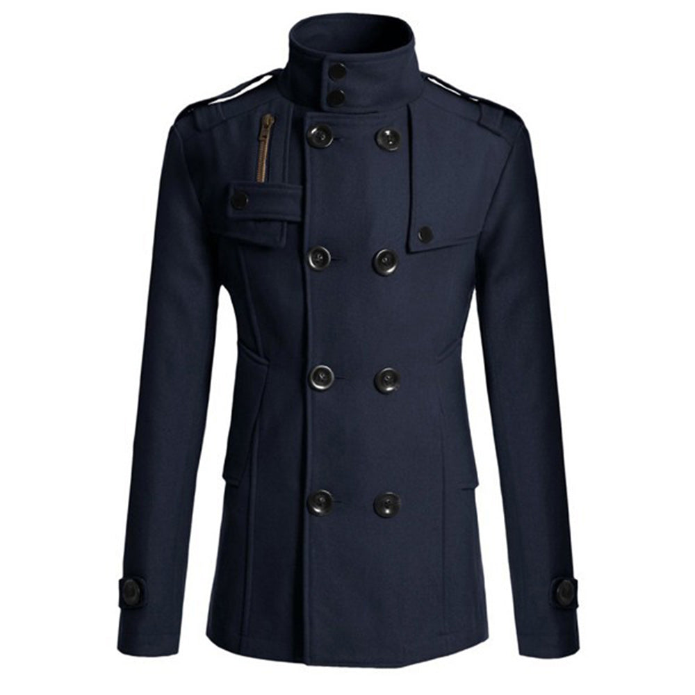 New Men's Fashion Lapel Business Button Casual Windbreaker