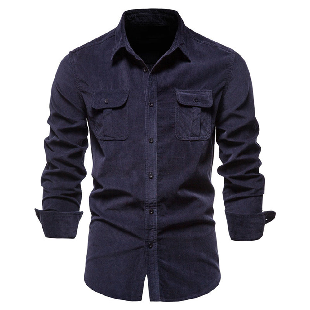 Diggetty Corduroy Men's Business Shirt Slim Fit Casual Shirt